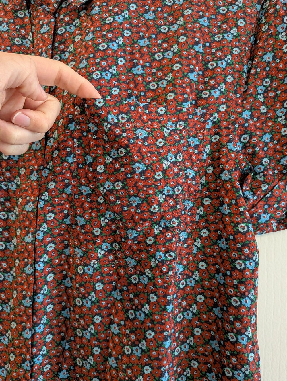 Wildfang The Empower Short Sleeve Shirt Dress Floral Unisex Midi Size XS NWT - Picture 9 of 15